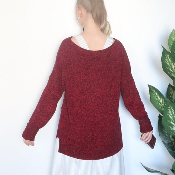 Ralph Lauren Jeans Burgundy & Black Boat Neck Long Sleeve Pullover Sweater Sz. M - Picture 13 of 16